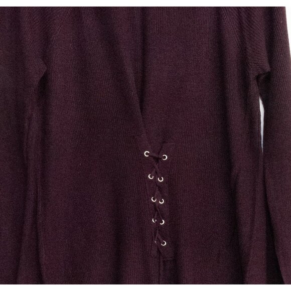 Happy Rose Womens Maroon Sweater Solid Pullover Boat Neck Long Sleeve Size L - Picture 6 of 6